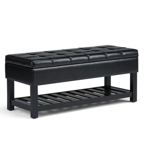 Saxon - Upholstered Transitional Storage Ottoman Bench by Couch.com
