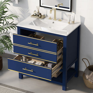 Modern Bathroom Vanity Cabinet Combo With Open storage, Two Drawers by Couch.com