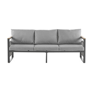 4-Pieces Outdoor Metal Patio Furniture Set with Cushions