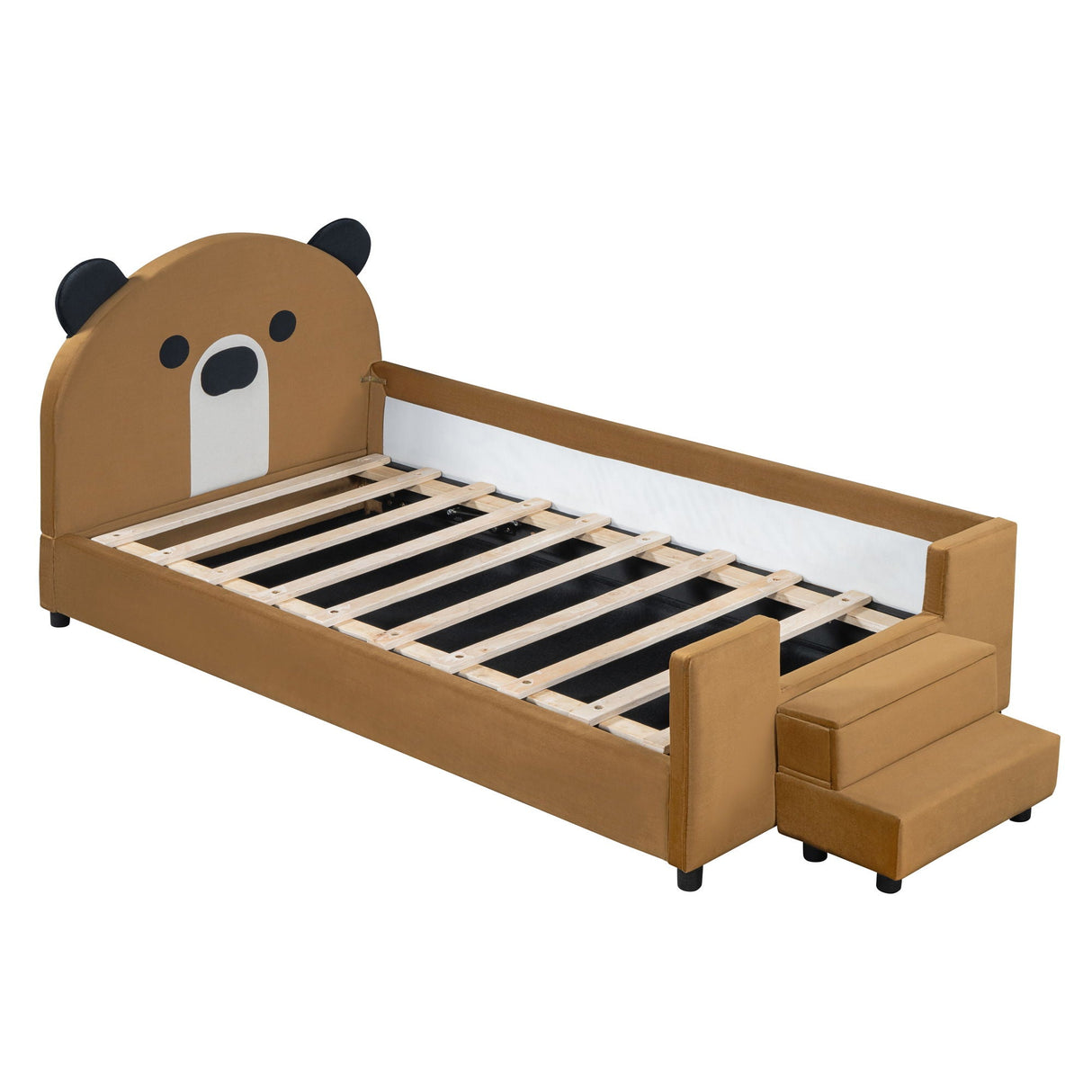 Upholstered Daybed With Bear Shaped Headboard, Hydraulic System And Breathable Mesh Fence by Couch.com
