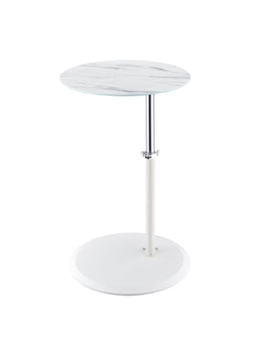 Orbit - 15.5" End Table With Height Adjustable Marble Textured Top by Couch.com