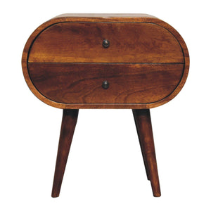 Large Chestnut Circular Bedside by Couch.com