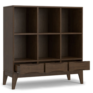 Harper - Low 6 Cube Storage With Drawers - Walnut Brown by Couch.com