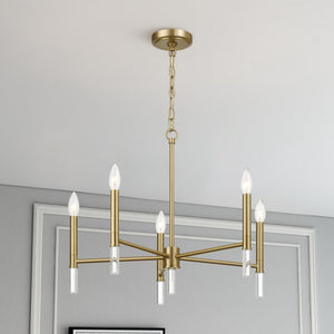 Courtyard Five Light Golden Brass Candle Light Chandelier