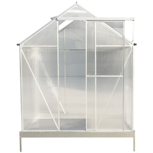 Polycarbonate Greenhouse, Heavy Duty Outdoor Aluminum Walk-In Green House Kit With Rain Gutter, Vent And Door For Backyard Garden by Couch.com