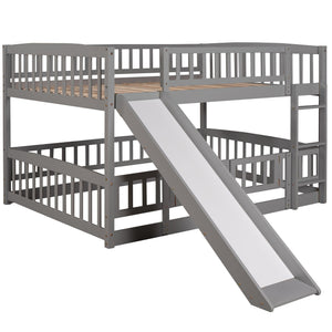 Low Bunk Bed With Slide, Fence And Ladder by Couch.com