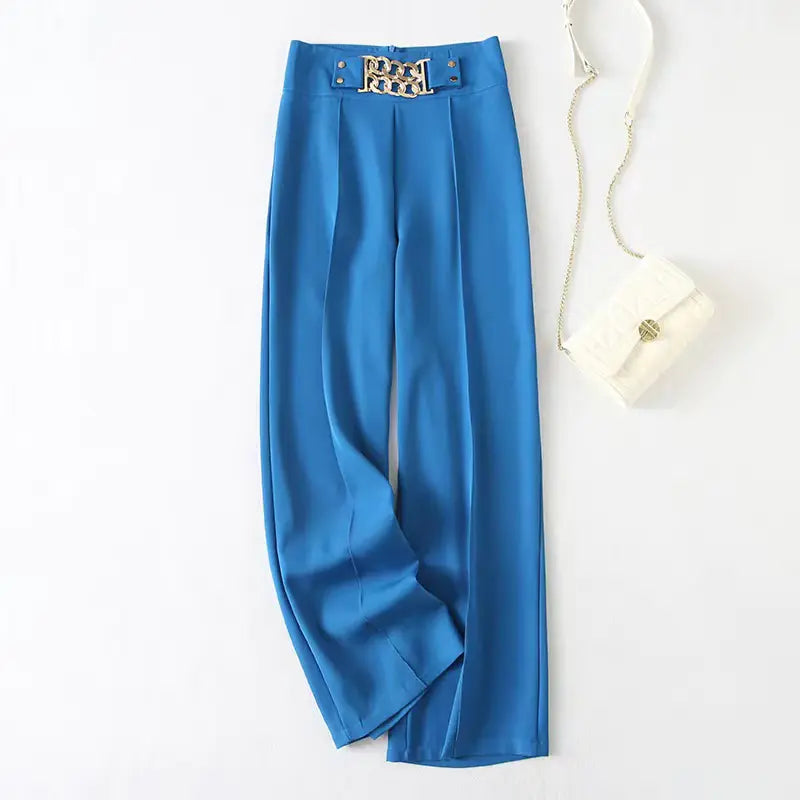 Elegant High-Waist Stretchy Wide-Leg Pants for Women