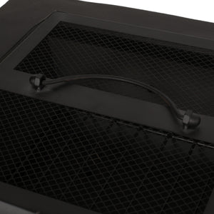 Outdoor 29' Square MgO Wood-Burning Fire Pit, Dark Gray