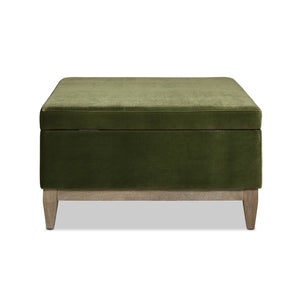 Couch.com Knox Square Storage Cocktail Ottoman Olive Green, with Storage, Durable Design, Fabric Construction, Dark Green Finish by Couch.com