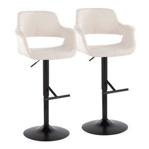 Vintage Flair - Mid Century Modern Adjustable Barstool With Straight T Footrest (Set of 2) by Couch.com