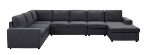 Hayden - Linen 7 Seat Reversible Modular Sectional Sofa Chaise by Couch.com