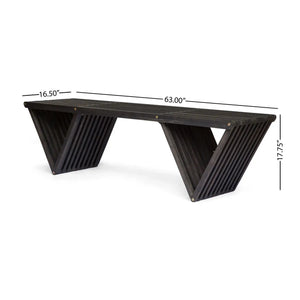 Gloaming Outdoor Bench With Slat Design And Triangular Base