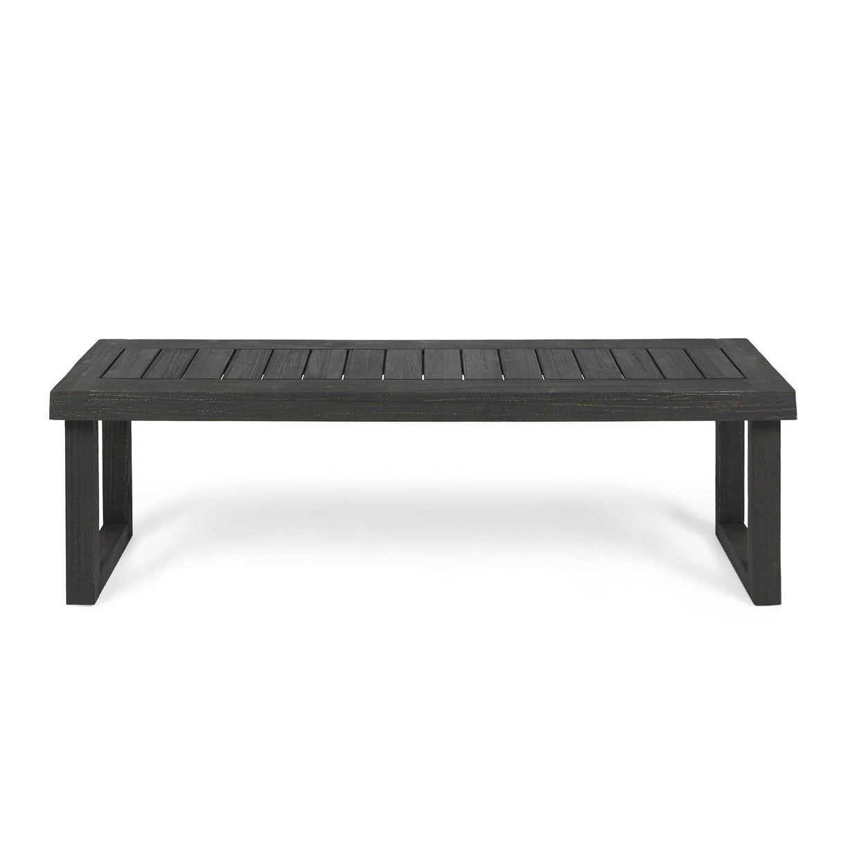 Realm - Outdoor Bench With Slat Panel Top And Base - Dark Gray by Couch.com