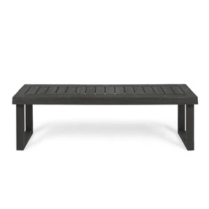 Realm - Outdoor Bench With Slat Panel Top And Base - Dark Gray by Couch.com