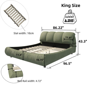 Luxury Upholstered Platform Bed With Oversized Padded Backrest And Solid Wood Frame by Couch.com