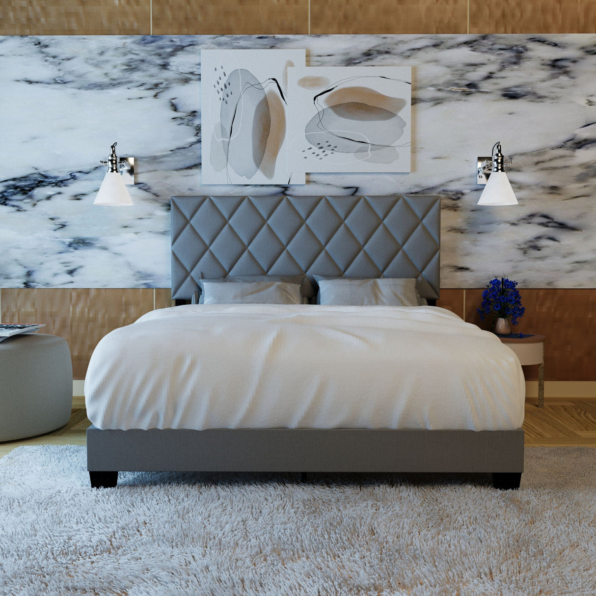 Queen Adjustable Upholstered Bed Modern Minimalist Top Styles by Couch.com