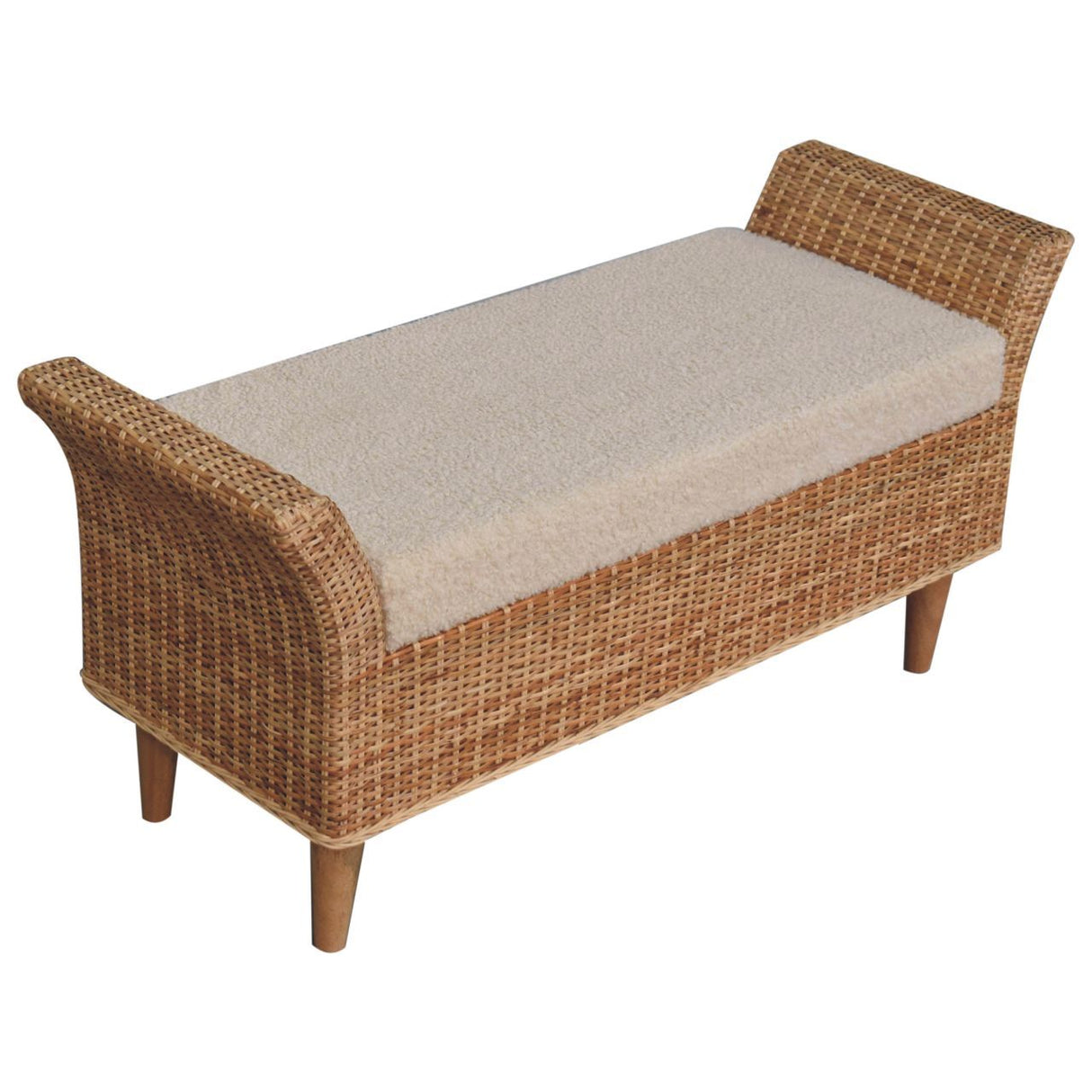 Couch.com Riviera Woven Bench Oak, Durable Design, Modern Style, Wood Construction, Light Brown Finish by Couch.com