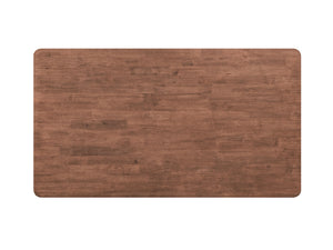 The Ginny - 5 Piece With Side Chairs Dining Room Set features a walnut rectangular tabletop with a smooth surface and natural brown wood grain pattern, elegantly set against a white background.