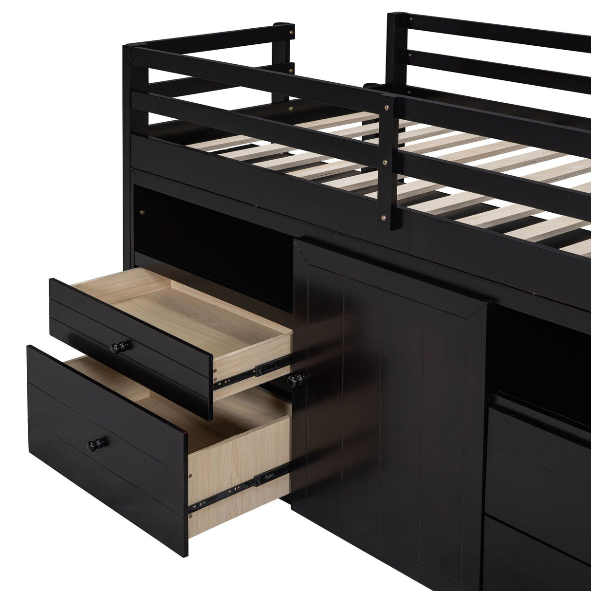 Loft Bed With 4 Drawers, Underneath Cabinet And Shelves by Couch.com