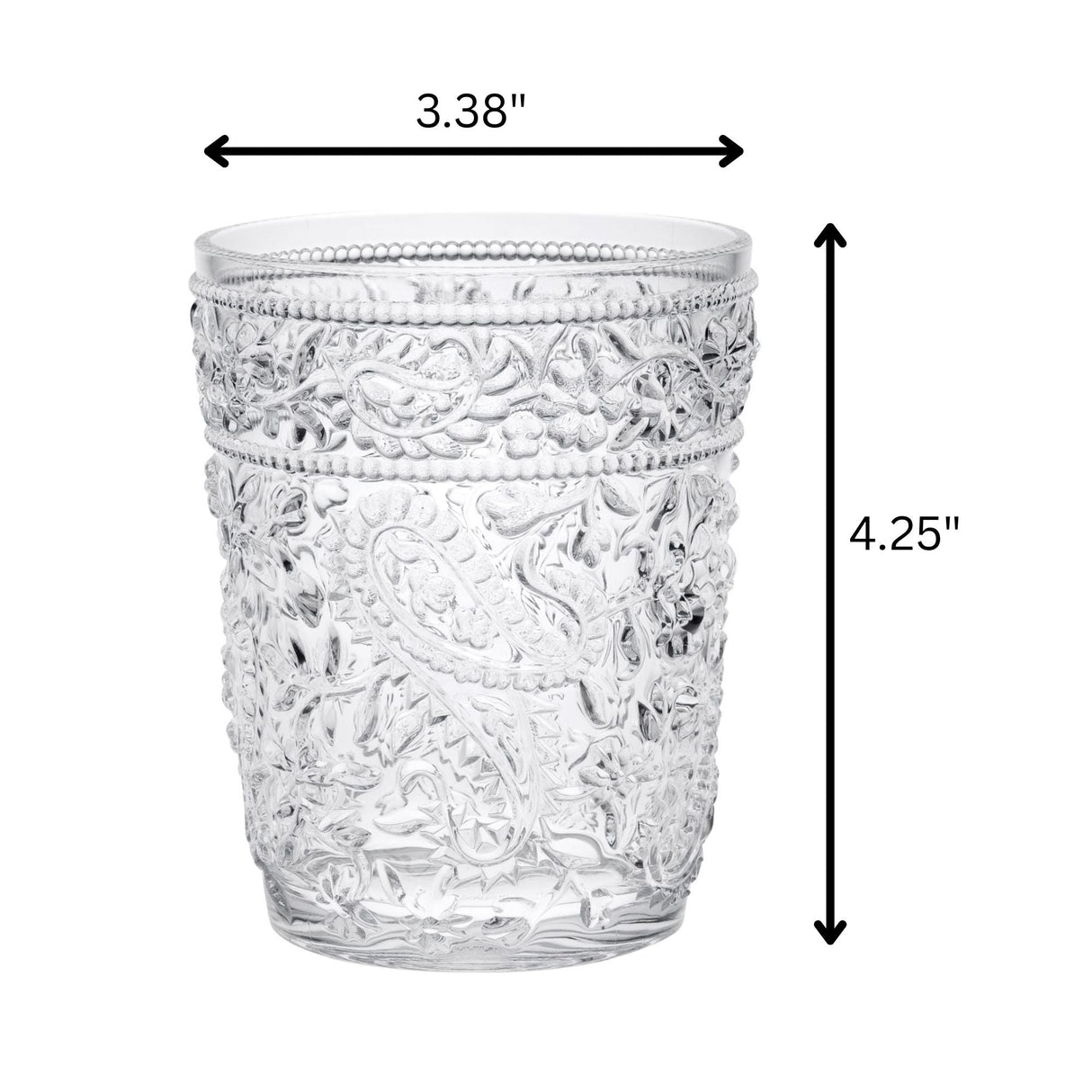 Paisley Acrylic Glasses Drinking (Set of 4)