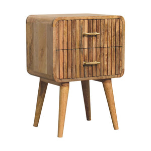 T Bar Ridged Nightstand - Oak by Couch.com