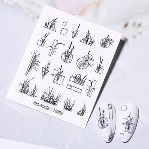 Abstract Lady Face Water Decals Fruit Flower Summer Leopard Alphabet Leaves Nail Stickers Water Black Leaf Sliders Marble Nail Art Stickers Water Transfer Nail Decals Full Wraps Gradient Acrylic Nail Kits for Women Manicure Decoration