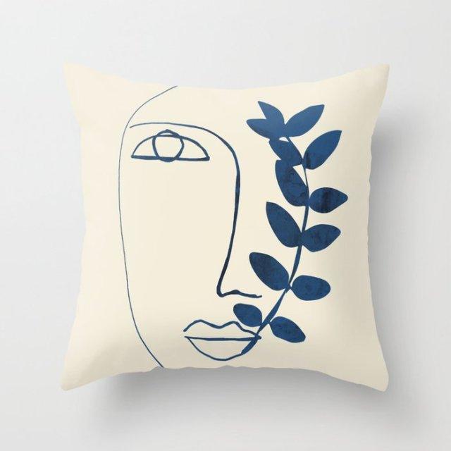 Abstract Line Drawing Cushion Case Modern Abstract Painting Pillow Case Beautiful Art Cushion Covers Art Sofa Pillows Case Livingroom Decorative Pillow 45x45CM