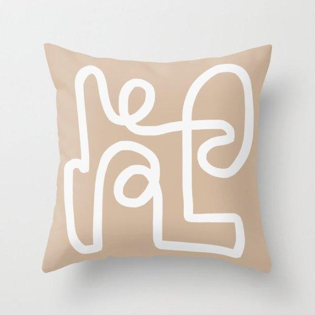 Abstract Line Drawing Cushion Case Modern Abstract Painting Pillow Case Beautiful Art Cushion Covers Art Sofa Pillows Case Livingroom Decorative Pillow 45x45CM