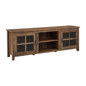 Modern Farmhouse 2 Door Glass Windowpane 70" TV Stand For 80" TVs by Couch.com