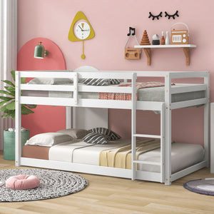 Twin Over Twin Floor Bunk Bed by Couch.com