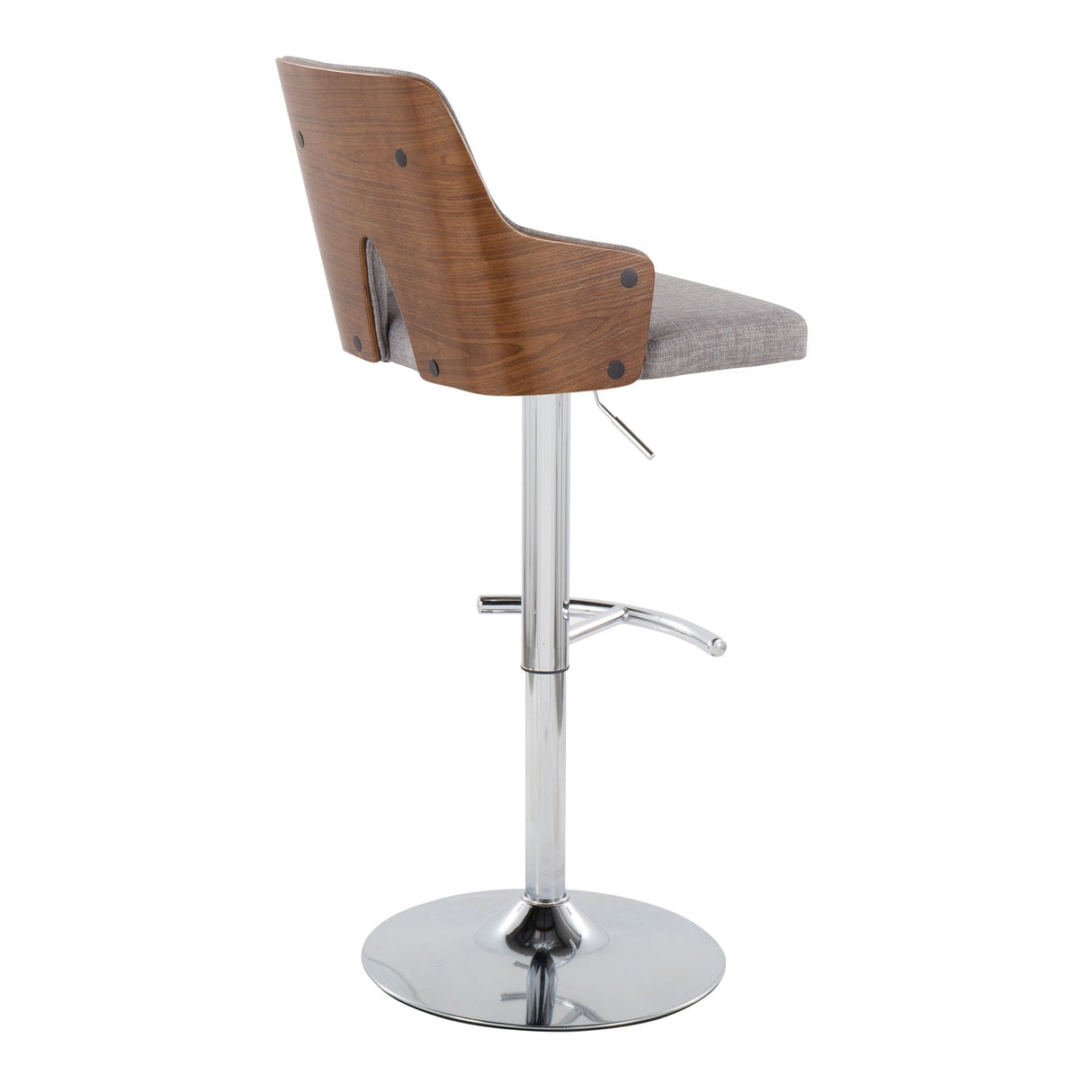 Stella - Contemporary Adjustable Barstool Stool With Swivel With Rounded T Footrest (Set of 2) by Couch.com