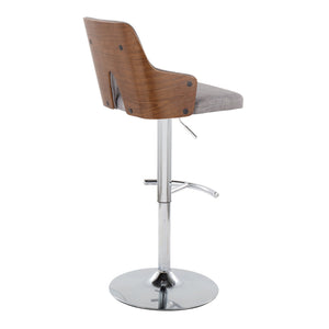 Stella - Contemporary Adjustable Barstool Stool With Swivel With Rounded T Footrest (Set of 2) by Couch.com