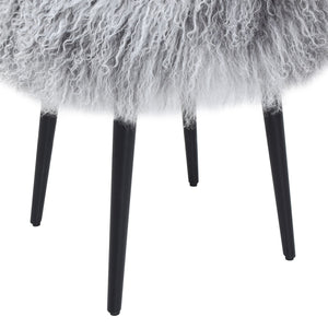 Alberta - Mongolian Sheepskin Round Ottoman by Couch.com