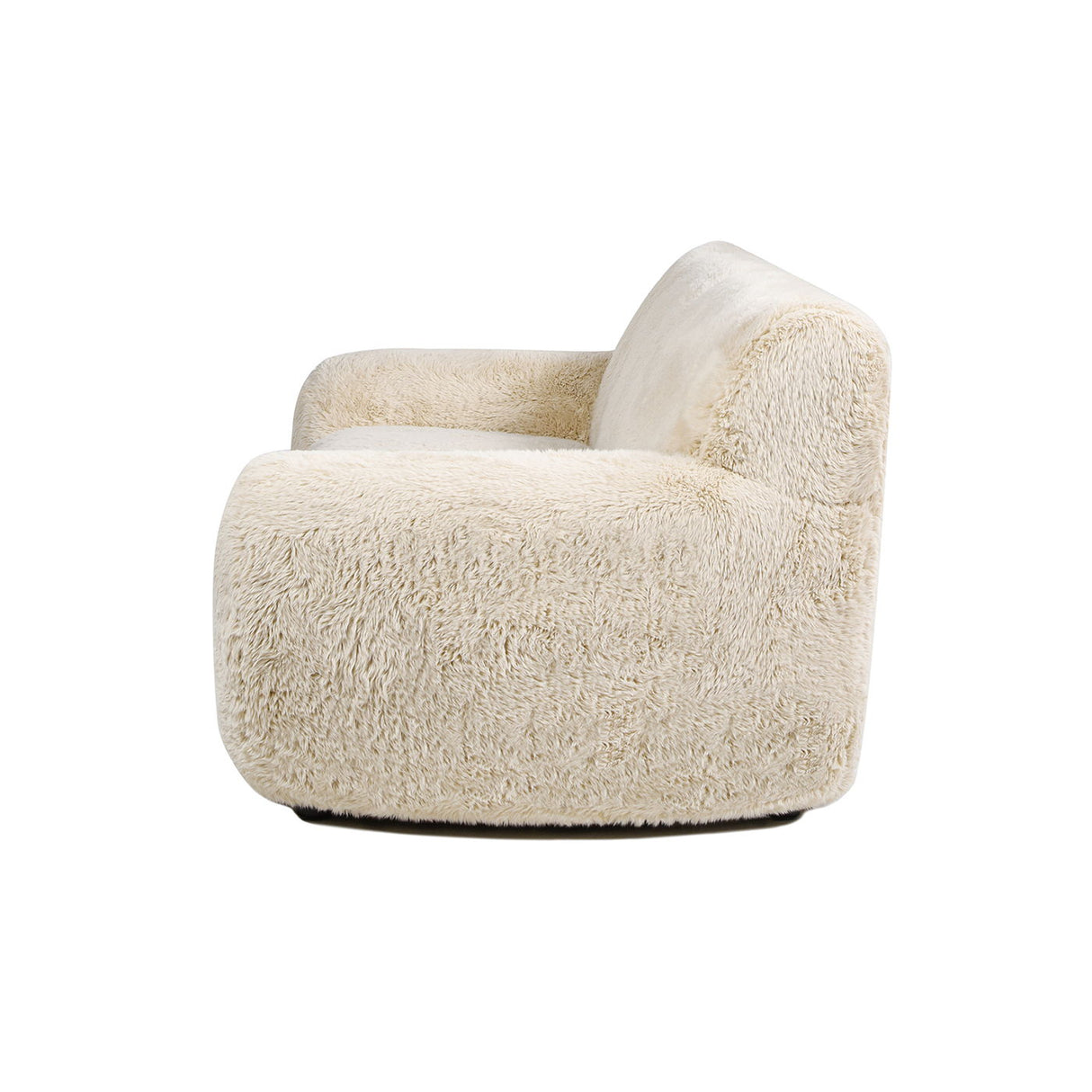 Summit - Faux Sheepskin Overstuffed Sofa - Cream Beige by Couch.com