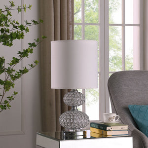 24" Chrome Filigree Cage Table Lamp