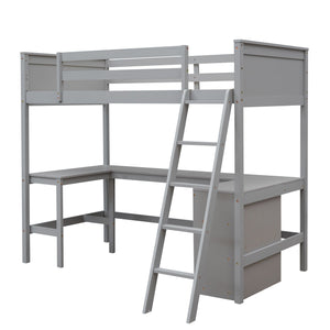 Loft Bed With Shelves With Desk by Couch.com