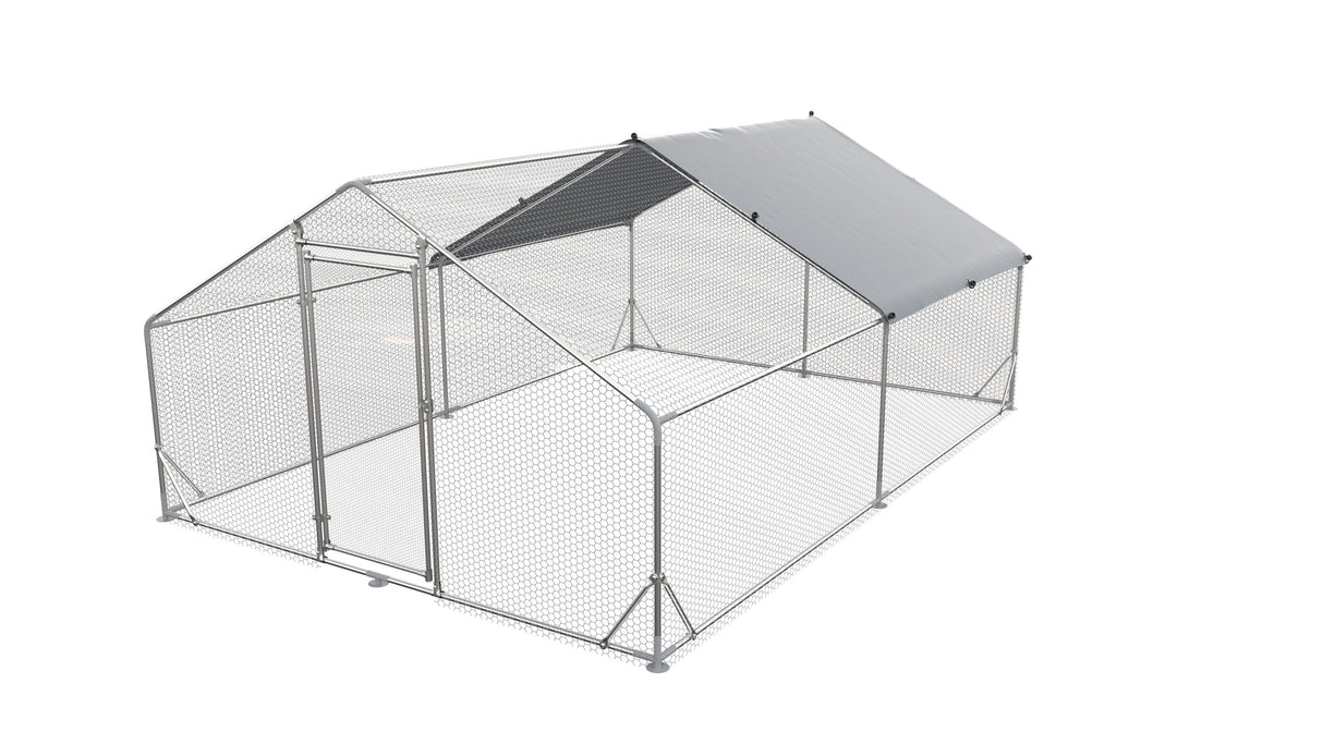 Large Metal Chicken Coop, Walk In Poultry Cage Hen Run House Rabbits Habitat Cage Spire Shaped Coop With Waterproof And Anti Ultraviolet Cover by Couch.com
