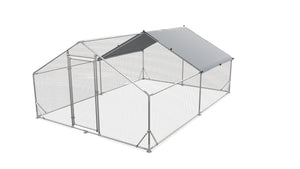 Large Metal Chicken Coop, Walk In Poultry Cage Hen Run House Rabbits Habitat Cage Spire Shaped Coop With Waterproof And Anti Ultraviolet Cover by Couch.com