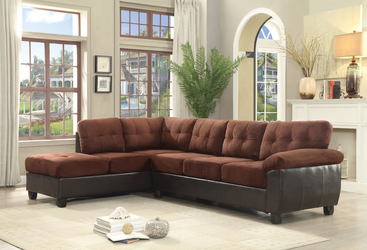Couch.com Gallant Sectional Chocolate, Microfiber Construction, Dark Brown Finish by Couch.com