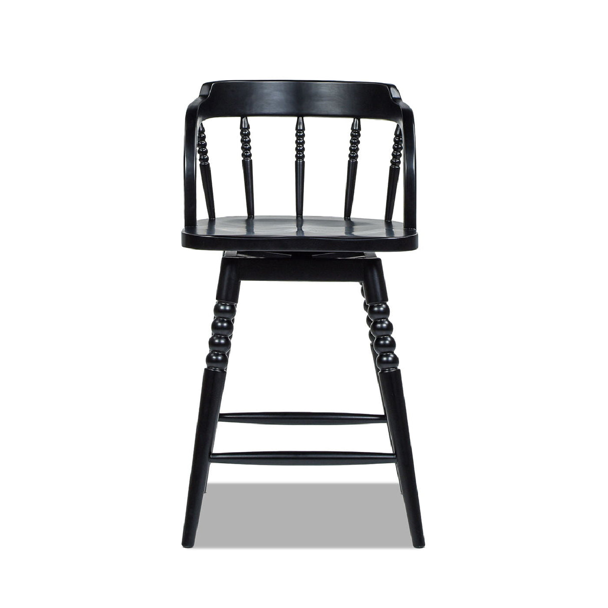 Breda - Turned Bubble Spindle Low Back Counter Stool - Black by Couch.com