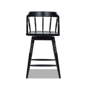 Breda - Turned Bubble Spindle Low Back Counter Stool - Black by Couch.com