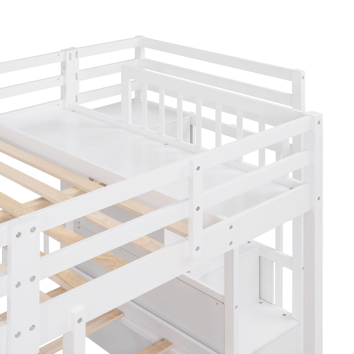 Multifunctional Triple Bunk Bed With Drawers And Guardrails by Couch.com