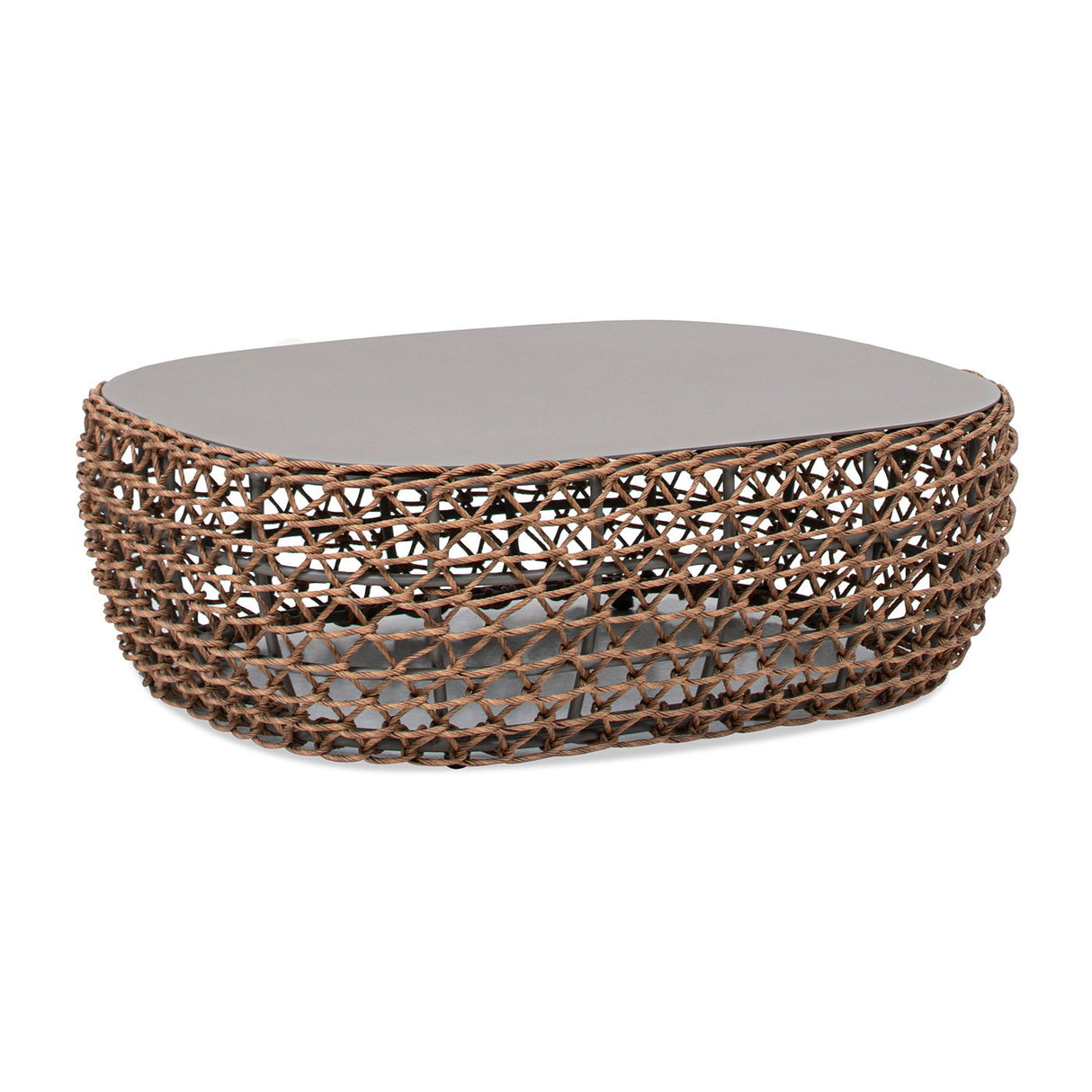 Willow - Oval Woven Patio Coffee Table, Wicker Frame by Couch.com
