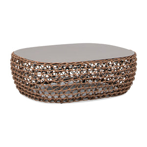 Willow - Oval Woven Patio Coffee Table, Wicker Frame by Couch.com