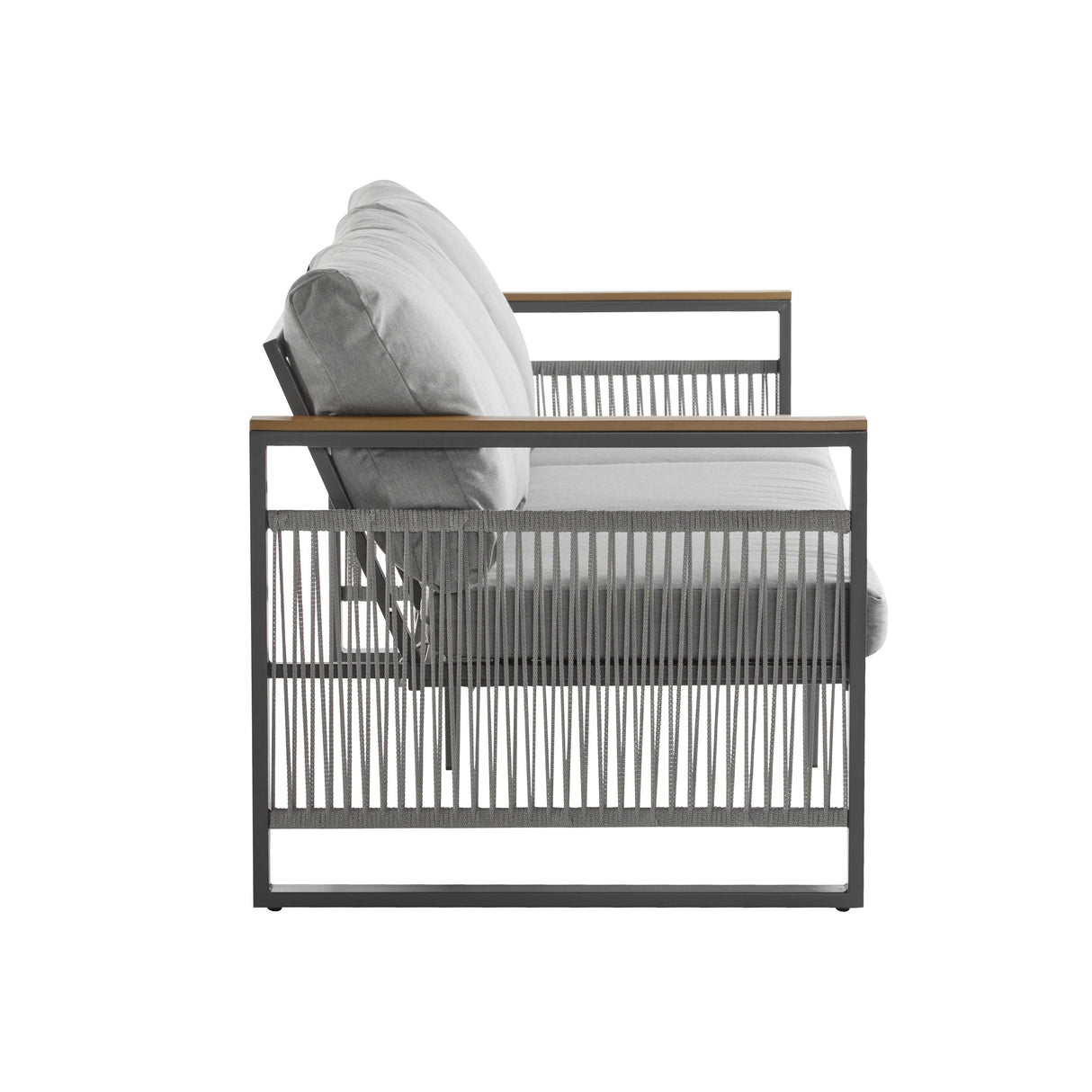 4-Pieces Outdoor Metal Patio Furniture Set with Cushions