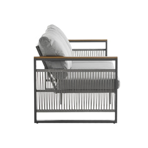 4-Pieces Outdoor Metal Patio Furniture Set with Cushions