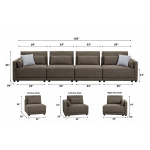 Rylie - Modular Sectional Sofa With Toss Pillows