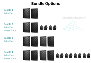 Grid Style Acoustic Foam Panels - Acoustic Foam Room Kits