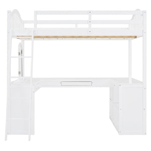 Loft Bed With Drawers, Cabinet, Shelves With Desk by Couch.com