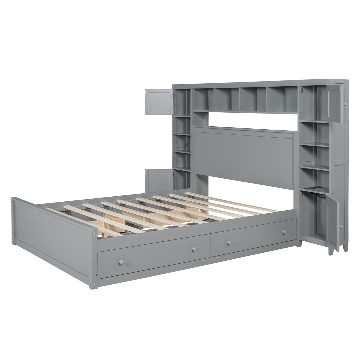 Bed With All In One Cabinet, Shelf And Sockets by Couch.com